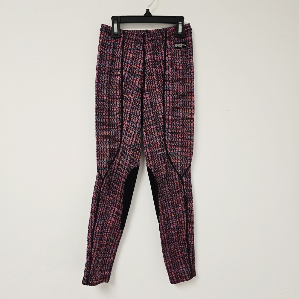 Kerrits Performance Riding Tights Medium Girls Plaid Knee Patch Pull-On Stretch